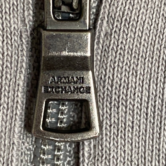 REDUCED 🪷Y2K Armani Exchange light grey hoodie, pullover, embroidery AX on arms - Picture 9 of 17